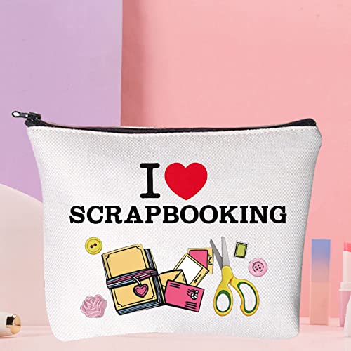 Image of WZMPA Scrapbook Lover Cosmetic Makeup Bag Scrapbook Fan Gift I Love Scrapbooking Zipper Pouch Bag For Women Girls (Scrapbooking)