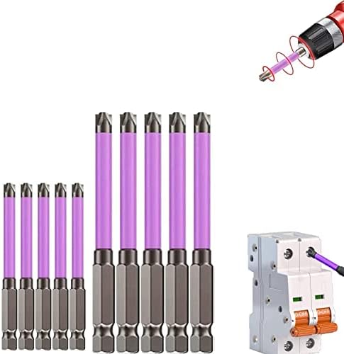 10 Pcs Cross and Slotted Screwdriver Bits for Electricians, 2023 New Magnetic Screwdriver Bit Set PH2, Precision Slotted Screwdriver Bits,Father'sDay Gift