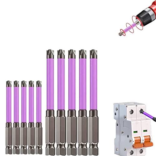 10 Pcs Cross And Slotted Screwdriver Bits For Electricians, 2023 New Magnetic Screwdriver Bit Set Ph2, Precision Slotted Screwdriver Bits,Father'sday Gift #TOP3