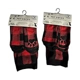 Martin Organics Matching Pet and Owner Buffalo Plaid Socks, Red and Black, for Small Dogs, Holiday Themed Matching Set