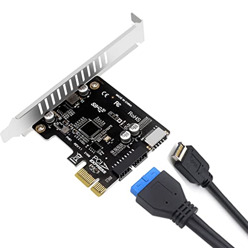 Tarjeta de expansión PCI-E a USB 3.0 Tipo-E con conector interno de 19 pines para panel frontal 5