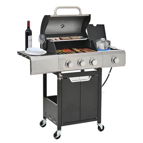 iCapeson 3 Burner Gas Grill with Cloth Cover – High-Powered ...
