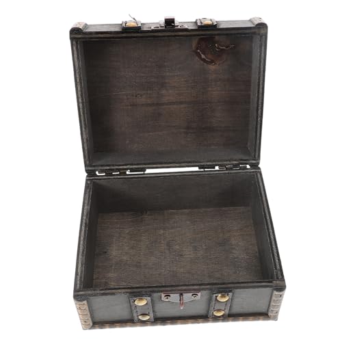 ROMISBABA Cofre Tesoro Pirata Vintage de Madera con Cerradura de Combinación Caja Decorativa Retro Estilo Baúl para Joyas y Recuerdos Organizador Espacioso para Cumpleaños Infantiles y