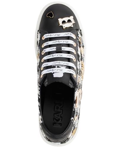 Image of Karl Lagerfeld Women's Cate Pins Tweed Lace up Sneaker