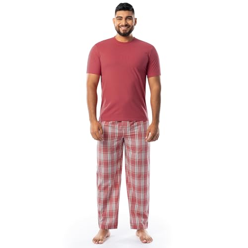 Image of IZOD Men's Short Sleeve Jersey Top and Printed Pants Pajama Sleep Set