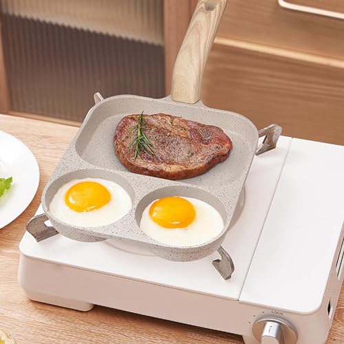 Poêle à œufs divisée Teksome pour cuisiner trois aliments sans mélanger