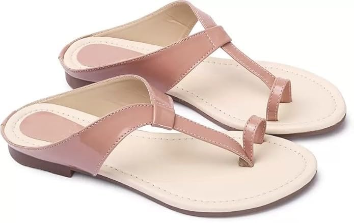 Image of Women's Toe Ring Sandals - Elegant Ruched Strap Design, Ideal for Party, Festive & Casual Wear