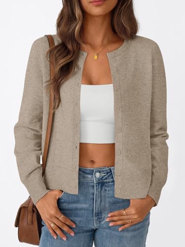 Image of Trendy Queen Lightweight Cardigan Sweaters for Women 2026 | Soft Knit Button-Down, Classic Fit Open-Front Layering Piece for Fall, Winter & Office Wear