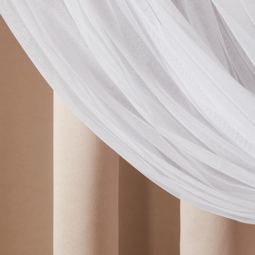 Image of TOWN & COUNTRY LUXE Talia Double Layer Indoor Curtains, Sheer and Room Darkening Blackout, Grommet Top, Energy Efficient Set, 52 inchx96 inch, Rose Blush (Pack of 12)