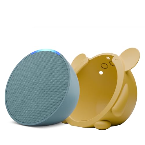 Image of Amazon Echo Pop (Green) Smart Bluetooth Speaker | Combo for Kids aged 4+ years with Teddy Sleeve by BonKaso | Interactive learning, stories, rhymes & hands-free fun | Limited Edition | Alexa for Kids