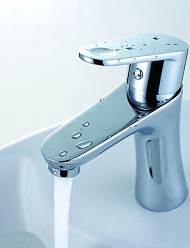 BBSLT- Contemporary Single Handle Chrome Polished Countertop Deck Mounted Brass Bathroom Wash Basin Faucet Tap Mixer