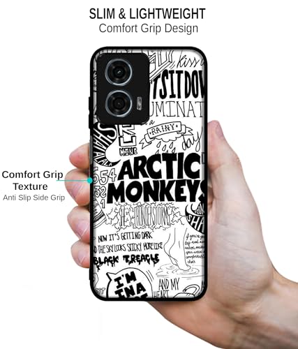 Image of Arctic Monkeys Pattern Design Premium 2D Printed Metal Back Case Cover for Motorola Moto G34 5G / G45 5G