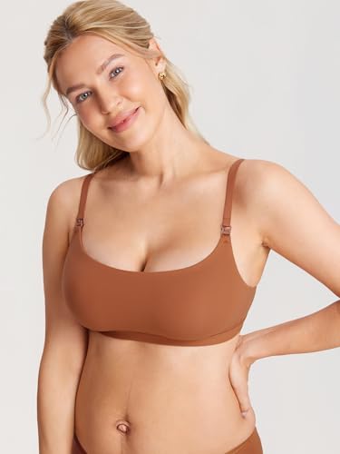 Image of MOMANDA Inbarely Seamless Nursing Bras for Breastfeeding Soft Unlined Maternity Bralettes for Pregnancy and Postpartum