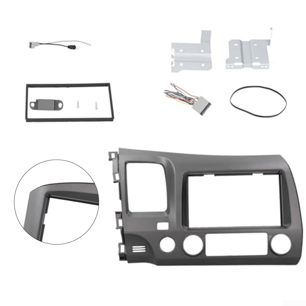 Cadre de montage 2DIN gris pour conduite à gauche pour Honda Civic 2007-11