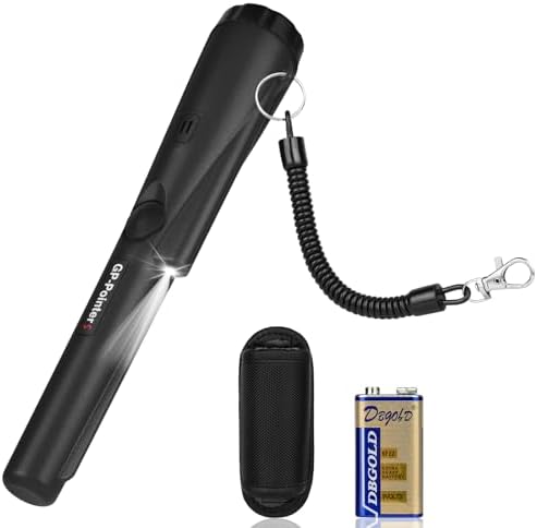 Flintronic Metalldetektor Klein, Tragbar Metallsuchgerät IP66 Wasserdichter | Pinpointer Metalldetektor mit Holster, LED Indicator und 9V Batterie, für Goldsuche, Schmuck, Silber(S