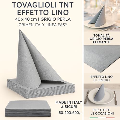 Serviette TNT jetable gris clair aspect tissu haut de gamme pour table chic - 4