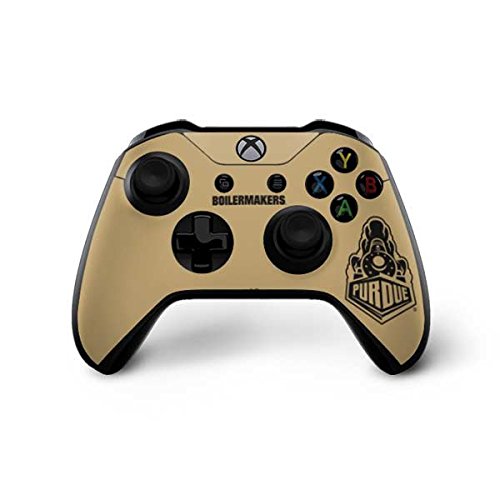 Skinit Decal Gaming Skin Compatible with Xbox One X Controller - Officially Licensed College Purdue Gold Signature Logo Design