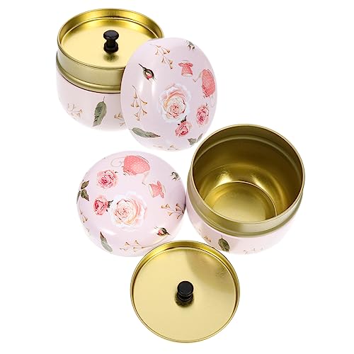MAGICLULU Vintage Tinplate Scented Tea Jars and Candy Storage Canisters – 50g Mini Iron Powder Jar Set for Loose Tea and Sweet Treats, Ideal for Kitchen and Travel, 2 Pieces