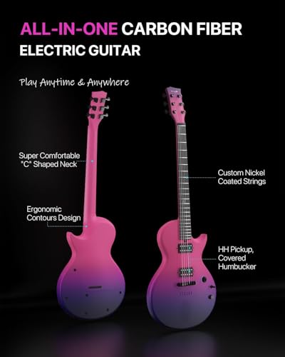Image of Enya Electric Guitar Nova Go Sonic Smart Electric Carbon Fiber Guitarra with 10W Wireless Speaker, Onboard Presets, All-in-One Portable Rig for Street Performers & Home Studios, 2-Year Warranty