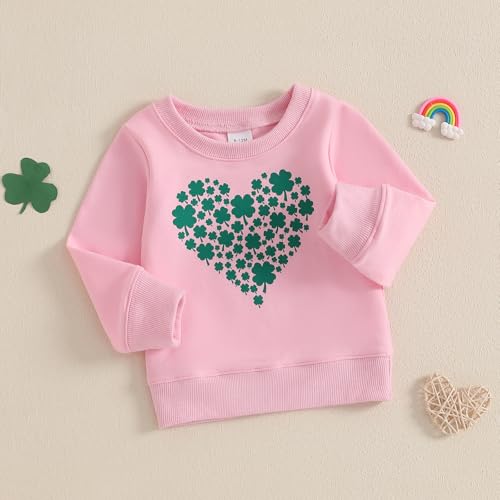 Toddler Boys Girls Spring Sweatshirts Baby Boy Clothes Four Leaf Clover Pattern Crew Neck Long Sleeve Baby Tops3