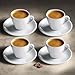 Cusinox White Porcelain Espresso Cup Sets for Espresso Coffee, 2 Oz
