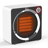 500W Portable Ceramic Electric Heater, Fast Heating in 2s with PTC Technology, Energy Saving Mini Space Heater with Overheat/Tip-Over Protection, Silent Desk Heater for Home Office