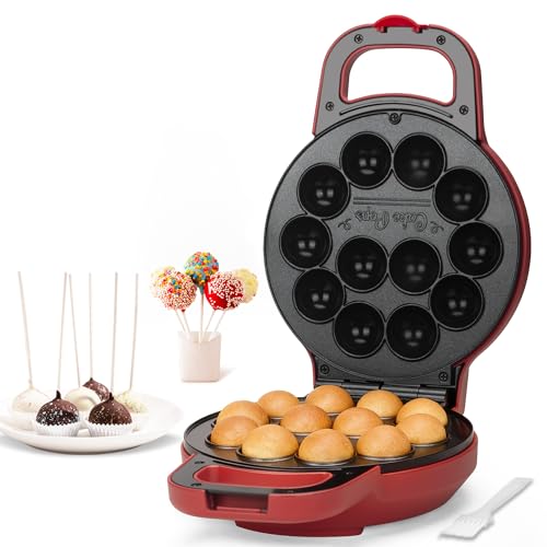 SugarWhisk Machine à Cake Pops Flip - Faites 12 cake pops d'un diamètre de 1,4 cm, avec revêtement en céramique, recette et pinceau compris dans la...