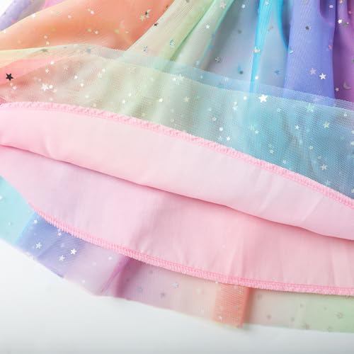 Image of HILEELANG Little Flower Girl Tulle Tutu Dress Easter Cotton Ribbed Birthday Wedding Party Princess Dresses