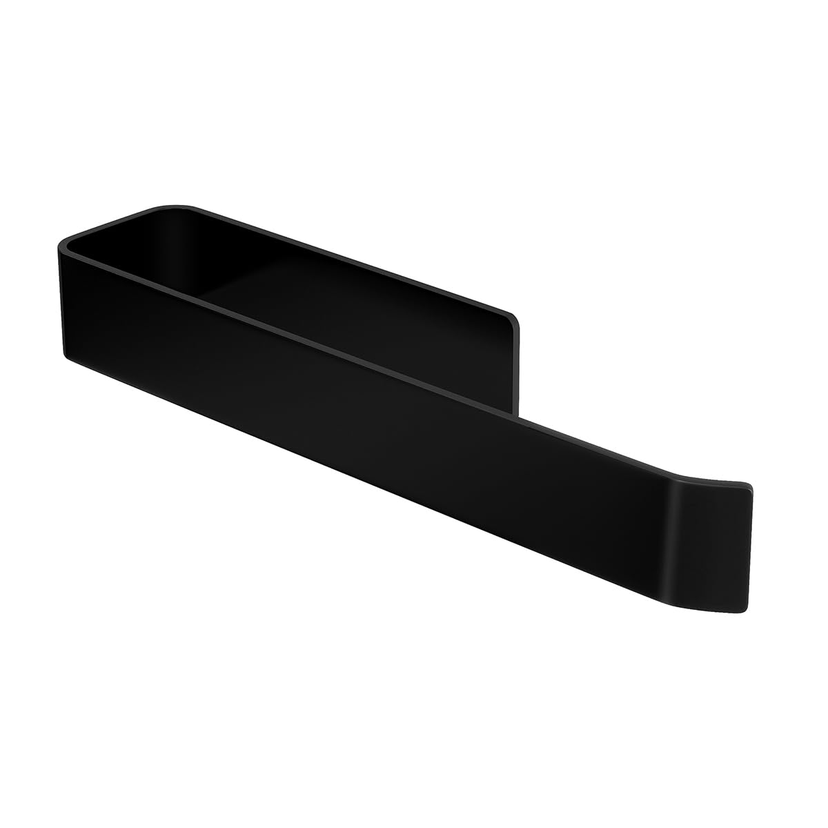 JS Self Adhesive Hand Towel Holder Towel Rail Black Towel Ring for Bathroom Kitchen Stick on Wall No Drilling