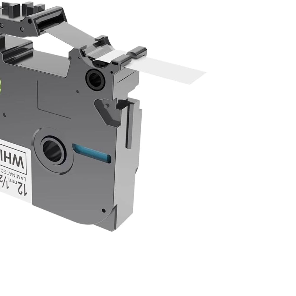 Nastro per etichette bianco da 12 mm TZe-231 (nero su bianco) compatibile con la stampante per etichette PTD220 – Disponibile anche in rosso, giallo e blu