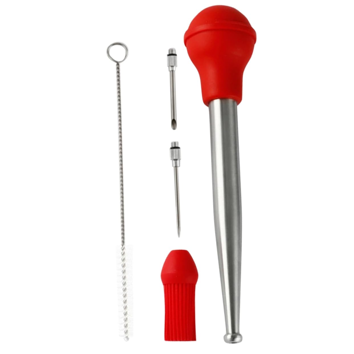 OFFSCH Bbq Turkey Sauce Injector Set Large Turkey Baster for Flavor Injector Meat Stainless Steel Silicone Baster 304 Stainless Steel Silicone Material
