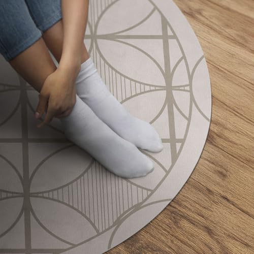 Tapis vinyle ø90 cm durable et élégant de sol pour maison deco - 5
