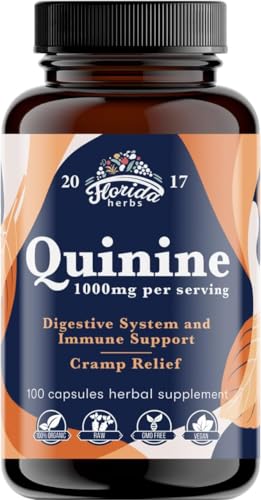 Image of Quinine for Leg Cramps 1000 mg - 110 Capsules - Cinchona Bark Extract Supplement - Quinine Capsules - Vegan, Non - GMO