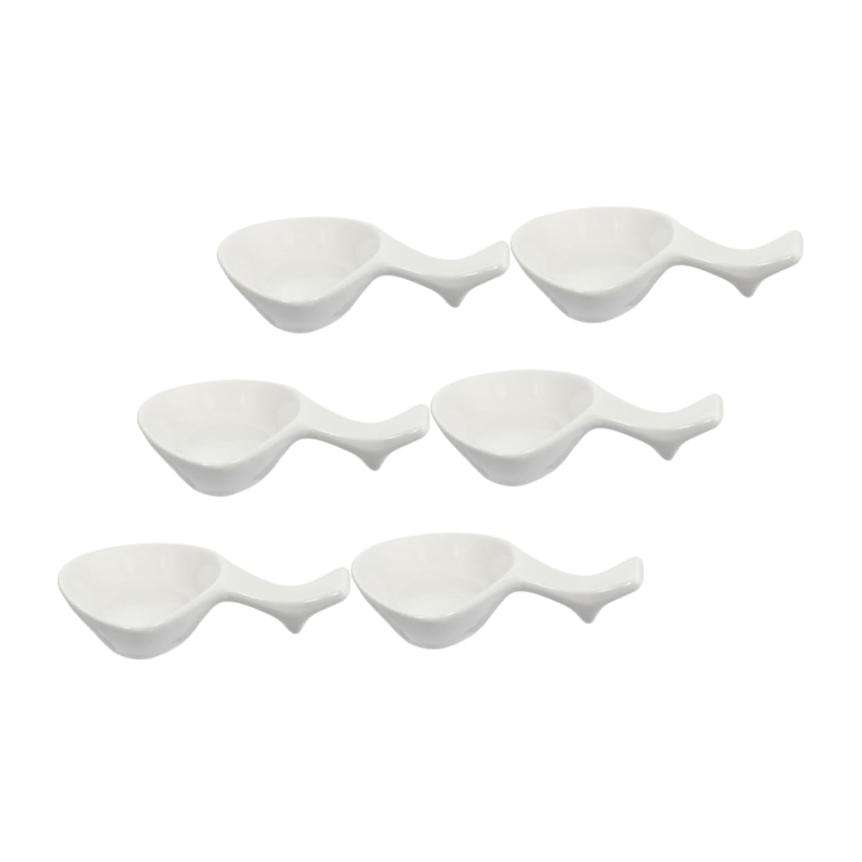 6Pcs Dipping Sauce Plates Versatile Household Dish for Sauces Snacks Appetizers Practical Chopstick Rest Sauce Dish White Safe Easy to Store