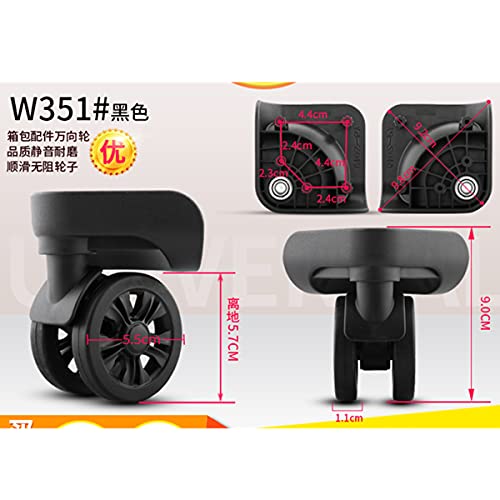 Luggage Wheels Replacement, Suitcase Wheels,Luggage Wheel, 360 Degree Swivel Luggage Mute Wheel Suitcase Replacement Repair Wheels Parts Spinner, Black2