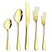 OGORI Besteck Set für 6 Personen, 30-teiliges Besteckset Hochglanzpoliert 18/10 Edelstahl Essbesteck Set mit Steakmesser, Gabel, Löffel, Kuchengabel, Teelöffel (Gold)