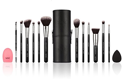Niré Beauty Artistry Makeup brush set: Vegan Makeup Brushes with Makeup Brush Holder, Niré Beauty Blender and Brush Cleaner