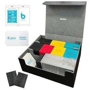 1800+ Card Storage Box for Trading Card, with 2 Magnetic Card Holder, fits to Organize Deck Boxes, PU Leather Card Deck Case Fits MTG Yugioh TCG Magic Game & Sports Cards (Black)