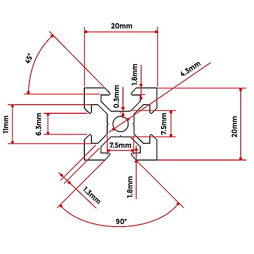 10PCS V-Slot 2020 Aluminum Extrusion - European Standard 1000mm(39.3’’) Length - Silver Anodized for CNC, 3D Printers, Workbenches & DIY Projects