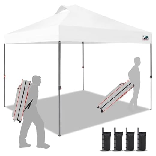 Eurmax USA Smart 10'x10' Pop up Canopy Tent Canopy with 1 Side Wall Outdoor Festival Tailgate Event Vendor Craft Show Canopy and Backpack Roller Bag Bouns 4X Stakes(White)