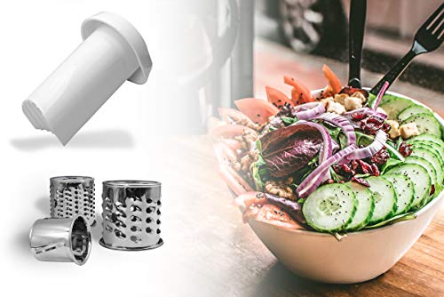 Slicer/Shredder Attachment for Stand Mixers, for Shredding Cheese and Vegetables Etc. Multifunctional Kitchen Chopper Accessories, Made of Food-Grade Materials. (White)