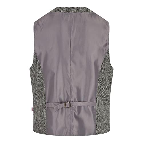 Walker and Hawkes Men's Harris Tweed Dalson Waistcoat - Tweed Vest Made from Virgin Wool with Cinch Adjuster, Regular Fit4