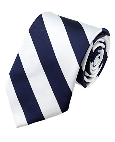 Image of NYFASHION101 Men's Classic Striped Necktie - Premium Woven Two-Tone Tie for Weddings, Graduation, Business & School Colors