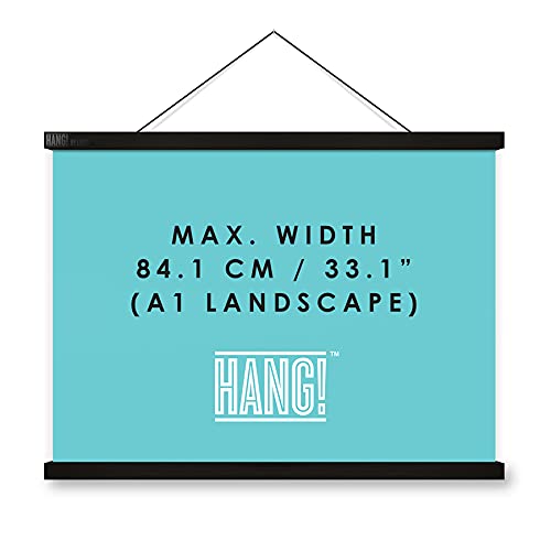 Luckies - Magnetic Poster Hanger | A1 Frame Hanger For Posters & Prints | World Map A1 Poster Frame | Display A Scratch Map or Wall Art | Wooden For Maps Of The World
