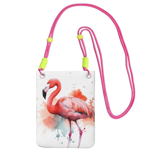 Sac à main pour téléphone portable aquarelle flamant rose pour voyage et vacances