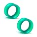 Pair of Silicone Double Flared Skin Eyelets: 2g, Wearable Length: 5/16" Emerald Pearl
