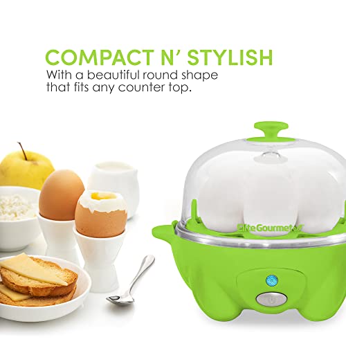 Elite Gourmet Easy Electric 7 Egg Capacity Soft, Medium, Hard-Boiled Cooker Poacher, Scrambled, Omelet Maker with Auto Shut-Off and Buzzer, BPA Free