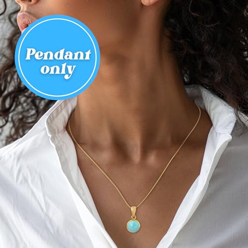 14K Gold Gemstone Necklaces for Women - Solid Gold Necklace - Gemstone Pendant - Gold Pendant Necklace - Gold Statement Necklace - Anniversary Necklace - Gemstone Jewelry for Women3