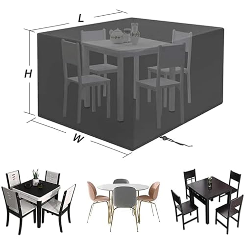 Housses imperméables pour meubles de patio pour table et chaises rectangulaires, protection durable contre les intempéries