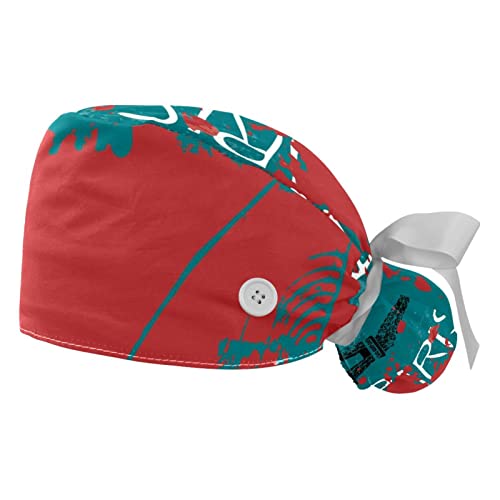 Chapeaux bouffants Tour Eiffel casquettes de travail ajustables mixtes JDEZ 2PCS